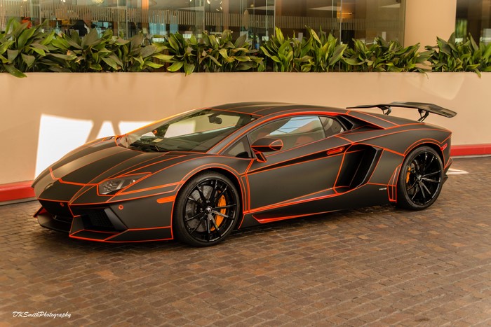 4K Lamborghini Aventador with Orange Trim