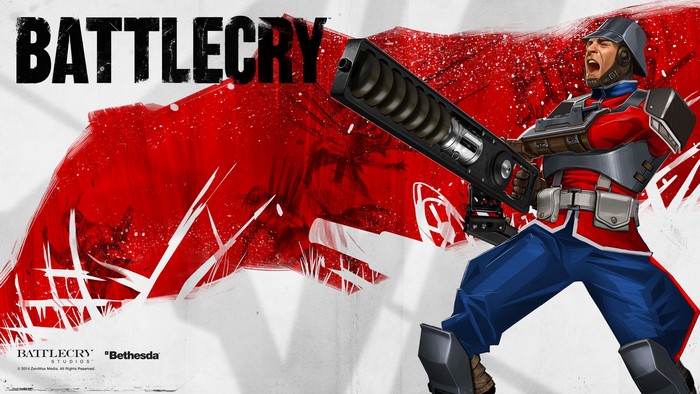 Battlecry Game Art with Soldier and Bethesda Logo
