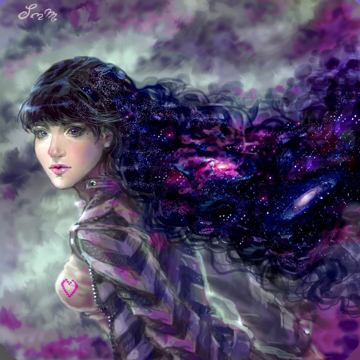Girl with galaxy hair