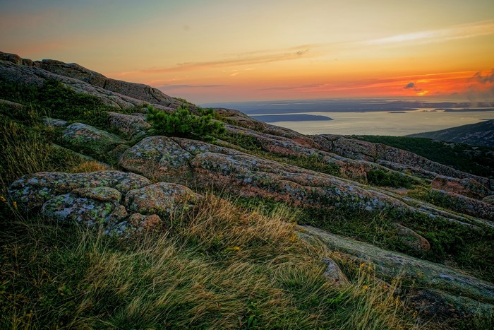 Sunrise over Cadillac Mountain, Mount Desert Island, Maine