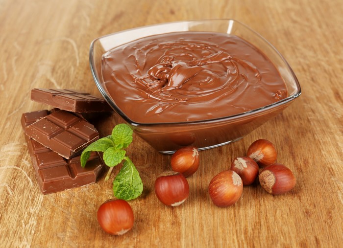 Chocolate spread with hazelnuts and chocolate bars