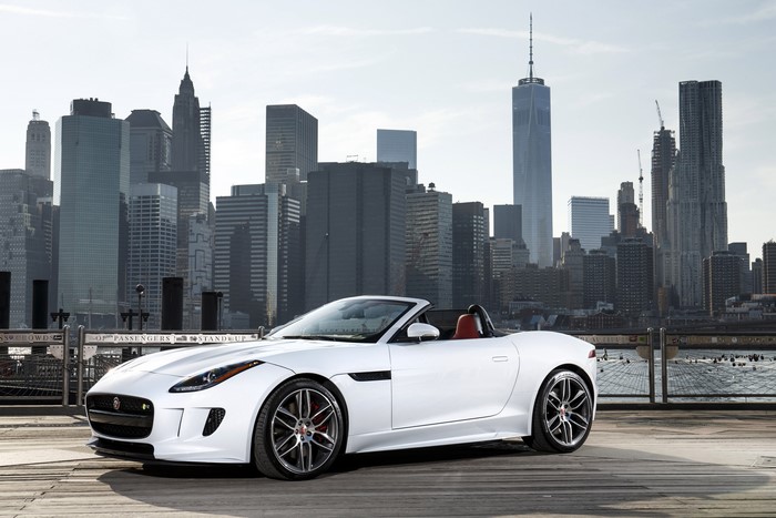 White Jaguar F-Type R Cabriolet in New York City
