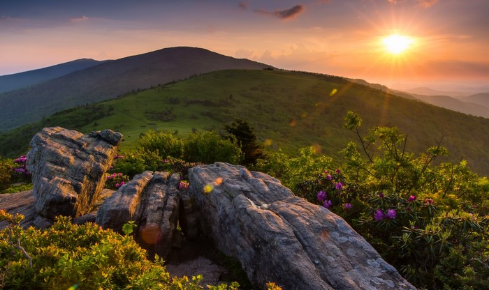 Sunset over Roan Mountain State Park in the Appalachian Mountains