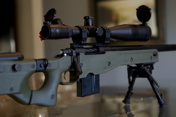 Remington 700 sniper rifle with telescopic sight