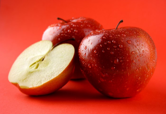 Red Apples with Water Drops