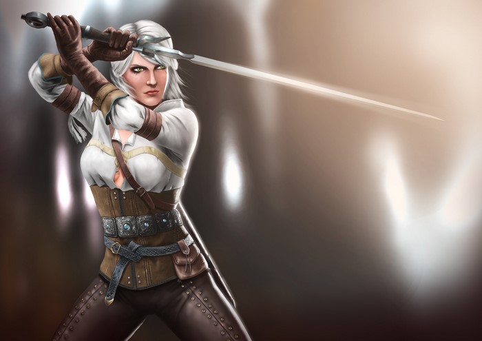 Ciri from The Witcher 3: Wild Hunt with a sword