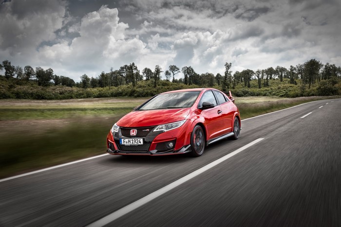 Red 2015 Honda Civic Type R in Motion