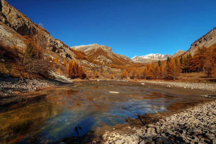 Autumn Scenery at Estenc Lake, France