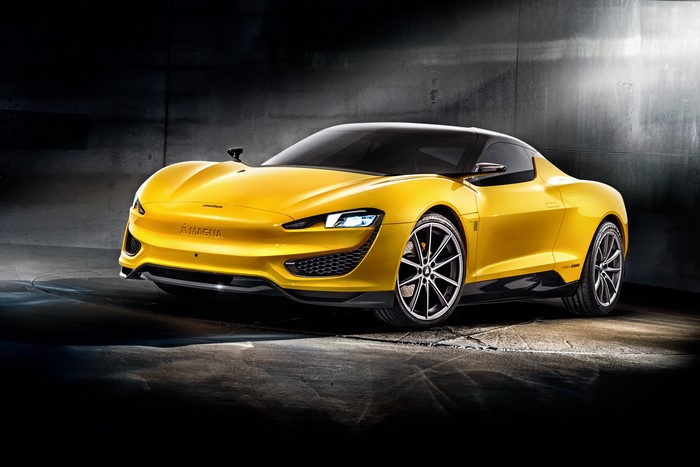 4K 2015 Magna Steyr MILA Plus yellow sports car