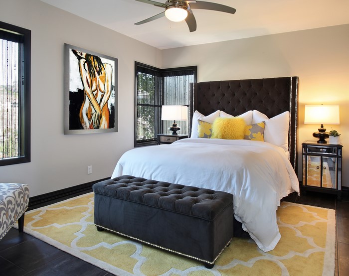 Bedroom Interior Design with Abstract Art