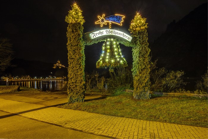 Christmas Arch with Bell and Lights in Cochem, Germany