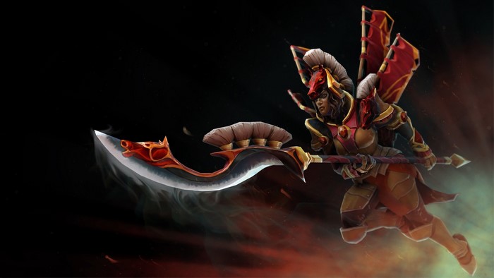 Legion Commander from DOTA 2 with battle axe