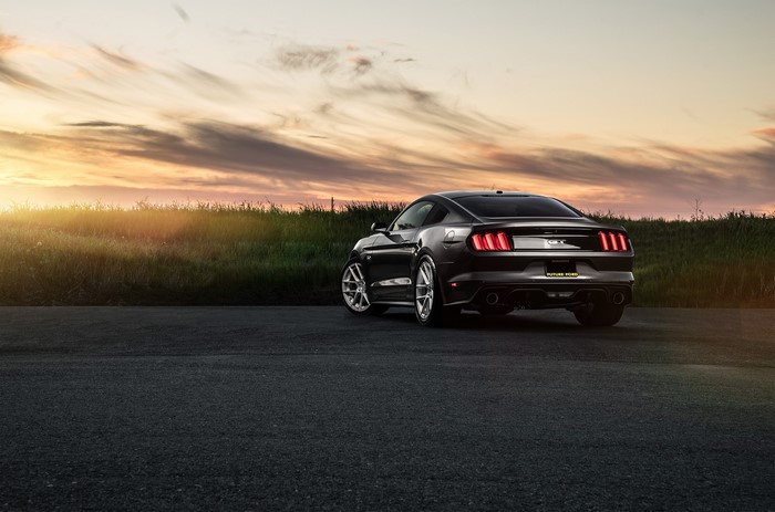 Ford Mustang GT with Avant Garde Wheels at Sunset