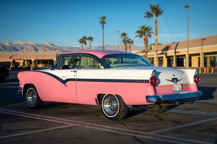 1956 Ford Victoria parked in a lot