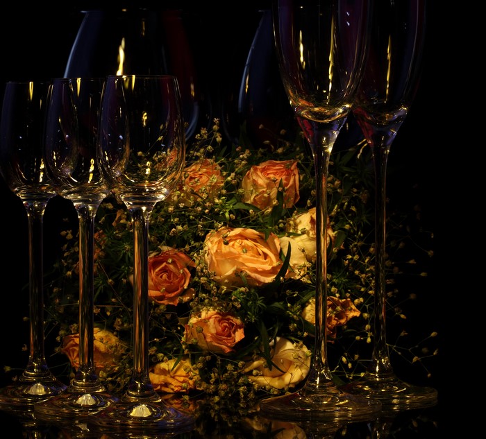 Roses and Stemware