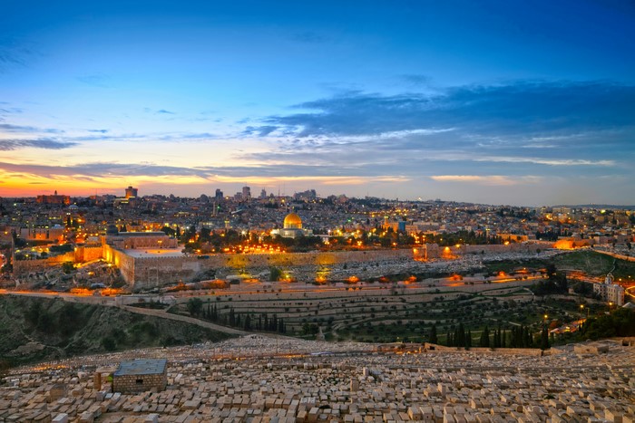 4K Stunning Night View of Jerusalem Skyline