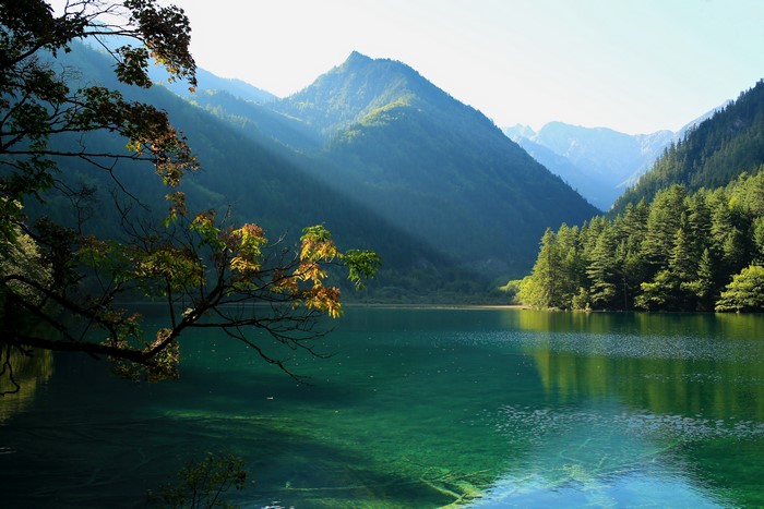 4K Scenery of Mountains, Lake, and Forests in Jiuzhaigou Park, China