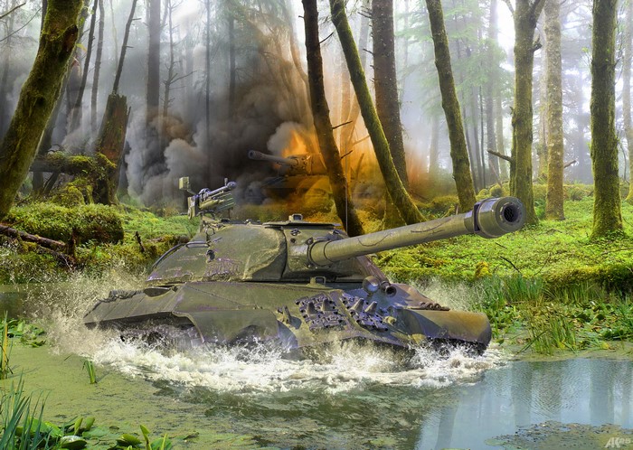 IS-3 Tank in a Forest Battle