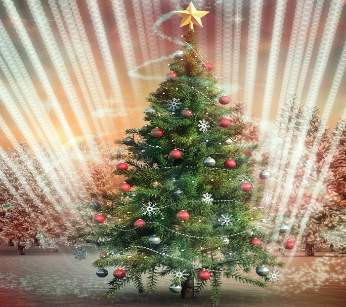 Christmas tree with ornaments and star