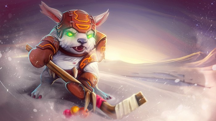 Bearzky from DOTA 2 playing hockey