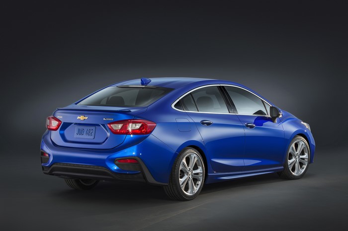 Blue 2016 Chevrolet Cruze Sedan Back View