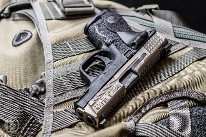 4K Smith & Wesson Pistol on Tactical Backpack