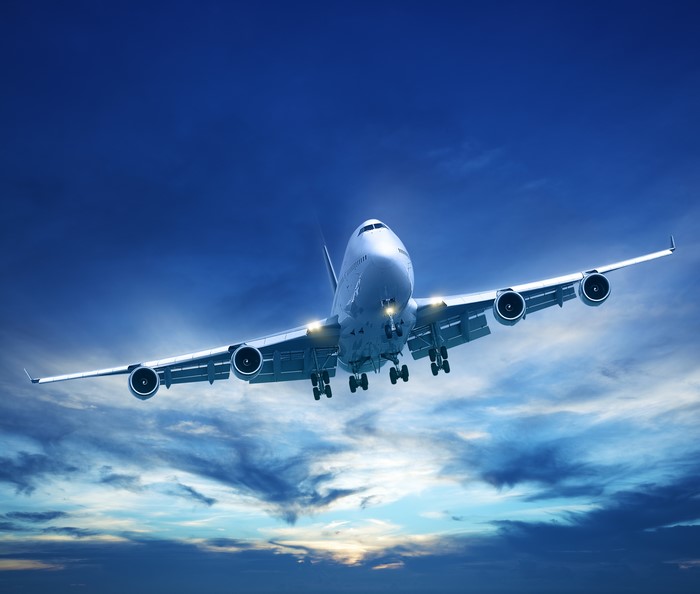 Airplane flying in the sky