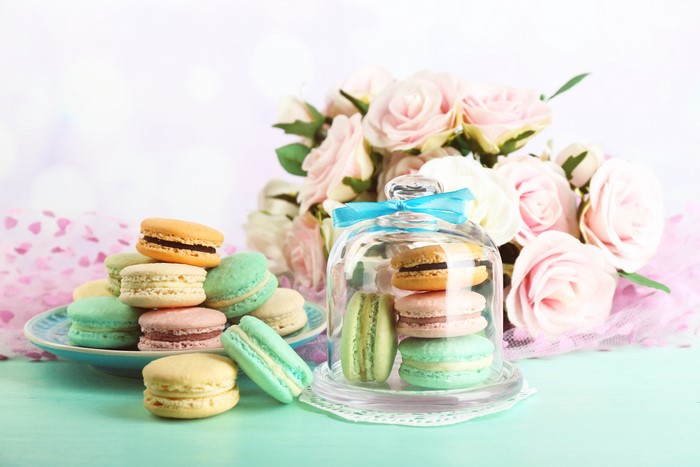 Roses and Macarons in a Jar