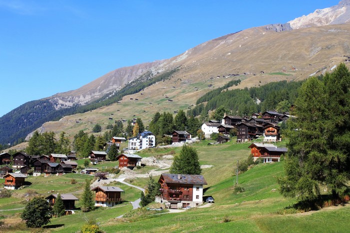 La Sage, Switzerland: Mountain village with traditional houses