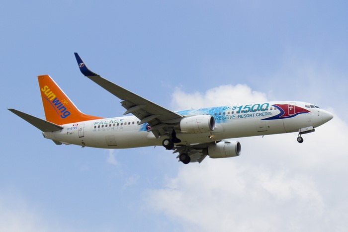 Sunwing Boeing 737-800 with Palace Resorts livery