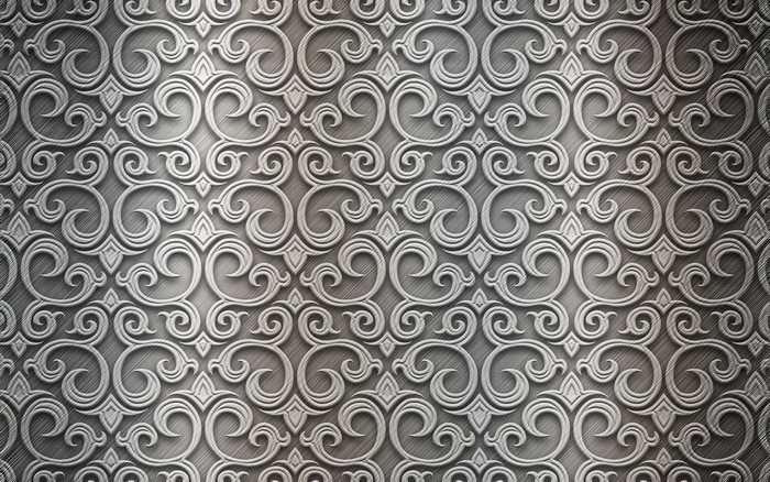 Textured metallic damask pattern