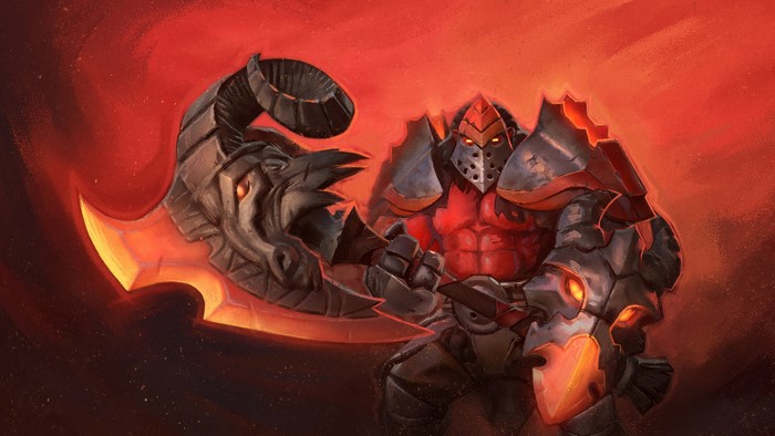 Axe from DOTA 2 holding a battle axe