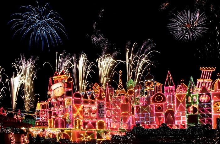 It's a Small World Holiday with Fireworks at Disneyland