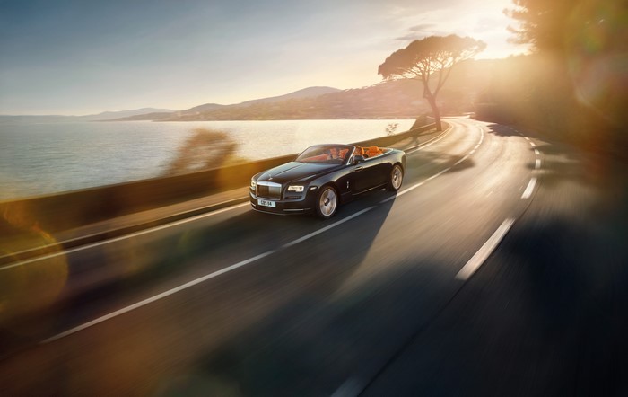 Rolls-Royce Dawn Cabriolet on a Coastal Road