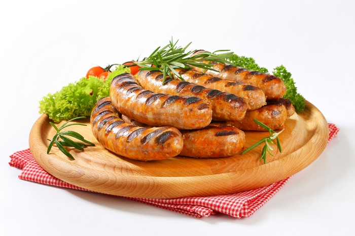 Grilled Sausages with Vegetables and Rosemary
