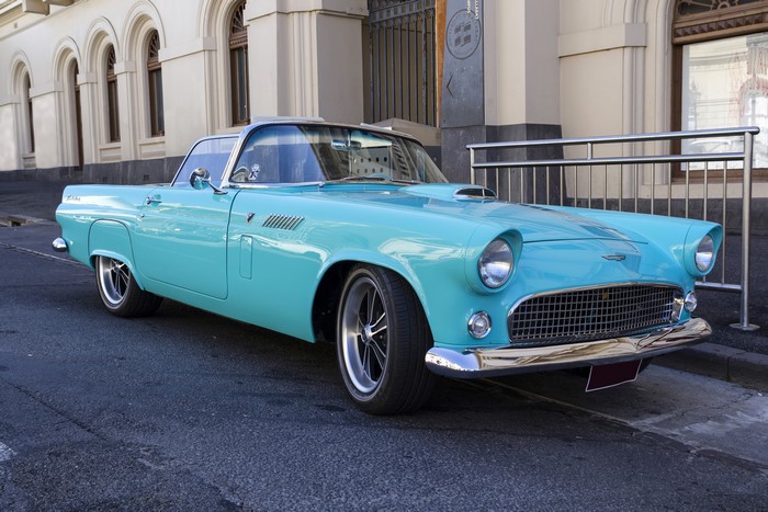 Light Blue Ford Thunderbird T-Bird Convertible
