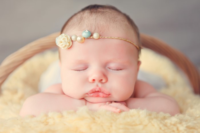 Infant Sleeping with Headband
