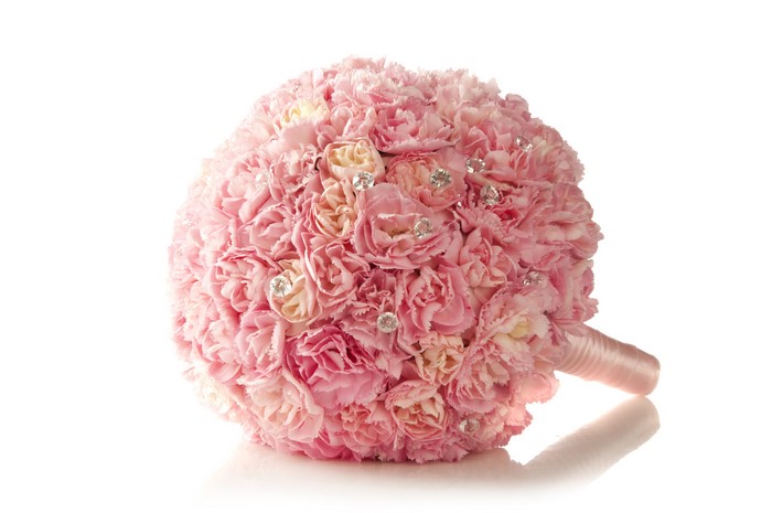 Pink Carnation Bouquet with Diamonds