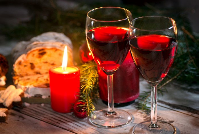 Christmas Wine and Candlelight
