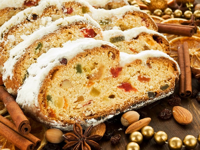Christmas Stollen with Dried Fruits and Nuts