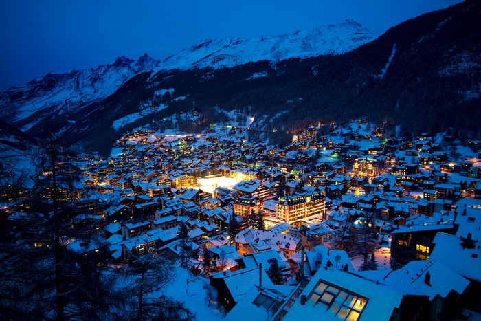 Zermatt Swiss Alps at Night