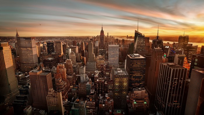 New York City Skyline at Sunset