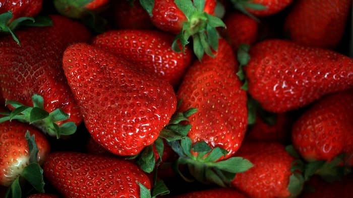 Closeup of fresh red strawberries