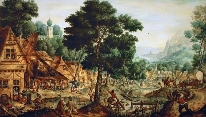 Life in a Flemish Village by Hans Bol