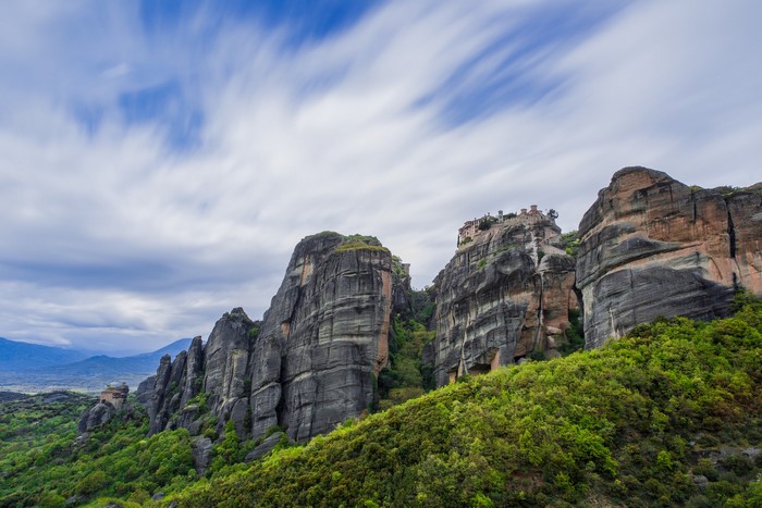 Meteora Monasteries on rocky cliffs in Greece