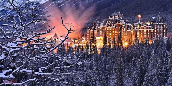 Fairmont Banff Springs Hotel in Winter, Banff National Park, Canada