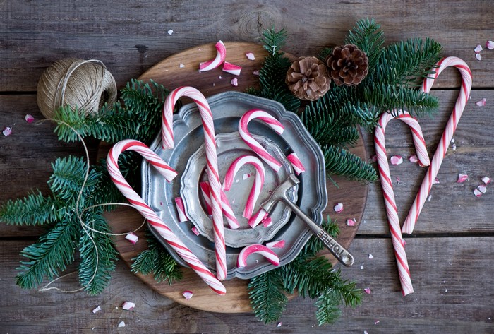 Candy Canes and Christmas Decorations
