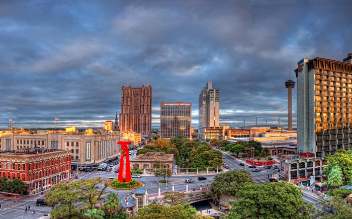 San Antonio skyline with Tower of the Americas
