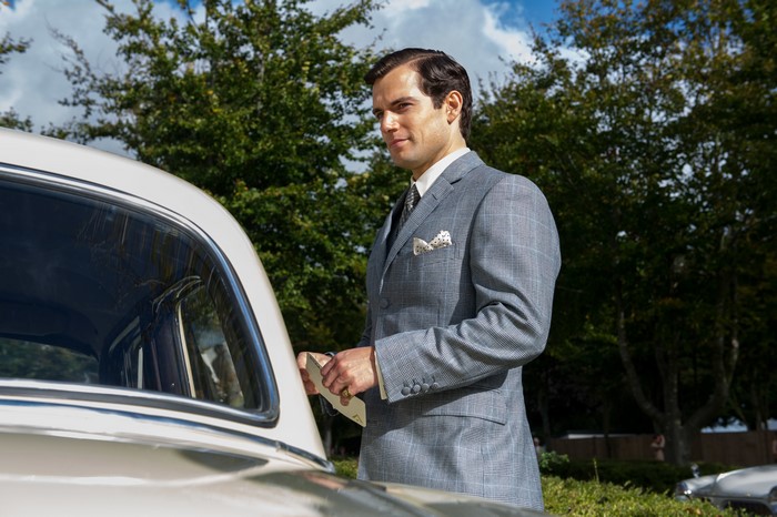 Henry Cavill from The Man from U.N.C.L.E. in a suit