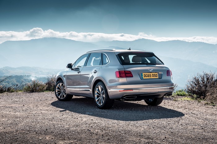 2015 Bentley Bentayga Silver Metallic Back View